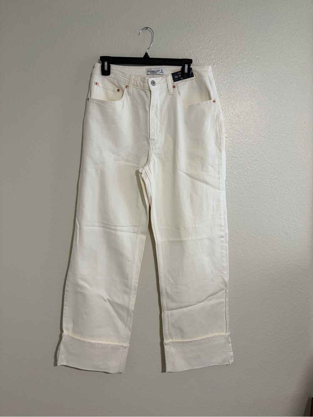 Abercrombie & Fitch Cream Ultra High-Rise Jeans